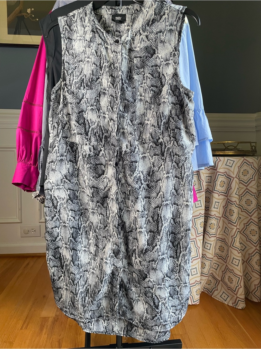 Mossimo Supply Co. Black & White Snake-Print Sleeveless Dress